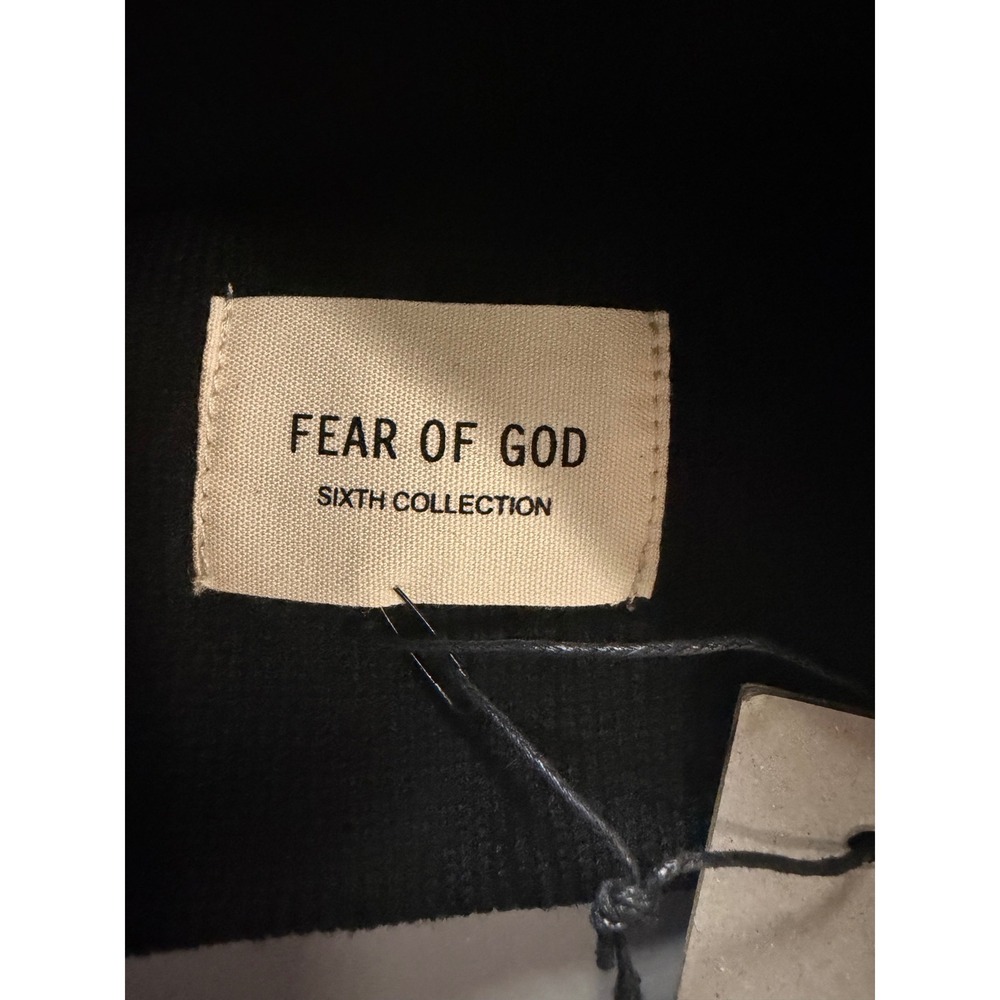 Fear of God Essentials Beanie Mens OS Black Sixth Collection Cuffed Knit Hat NWT - Picture 6 of 6